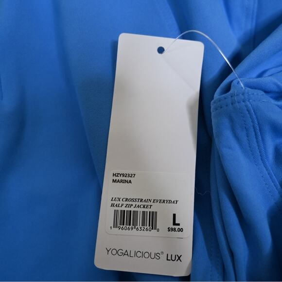 YOGALICIOUS Womens L Lux Crosstrain Half Zip Jacket in Marina Blue NEW - Picture 11 of 11